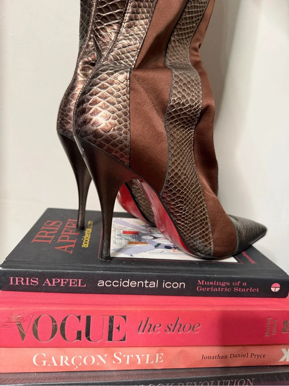 Women's Brown Pointed-Toe Stiletto Boots